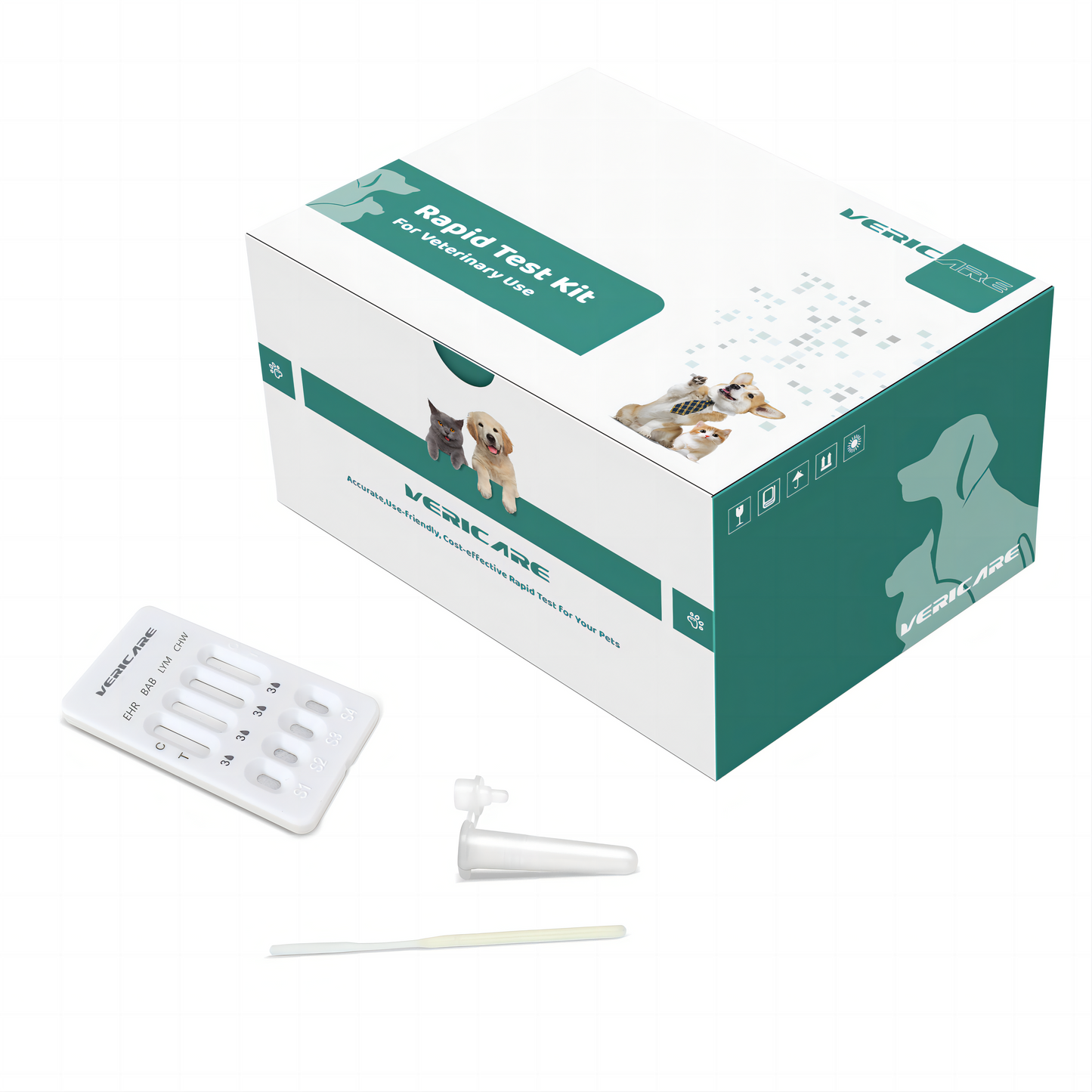 4 in 1 Combo Test EHR-BAB-LYM-CHW Ehrlichiosis+Babesia+Lyme+Heartworm Combo Rapid Test Kit